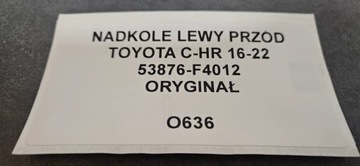 PODBĚH LEVÝ PŘEDNÍ TOYOTA C-HR 16-22 ORIGINÁLNÍ
