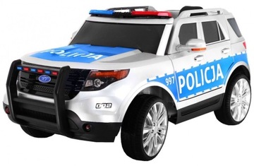 Auto SUV Policja na akumulator dla dzieci + Syreny + Światła + Megafon + Pi