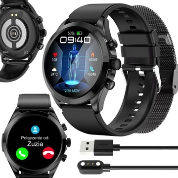 Smartwatch Zegarek Męski Pomiar GLUKOZY CUKRU EKG Ciśnieniomierz ROZMOWY