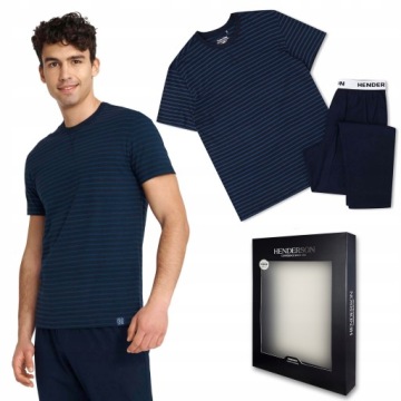 HENDERSON Piżama męska z KRÓTKIM RĘKAWEM - L