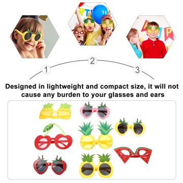 Rekwizyty do fotobudki śmieszne okulary Aldult 8 szt