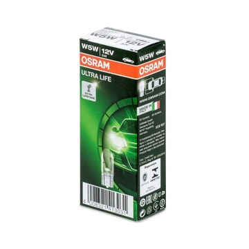 ЛАМПА OSRAM W5W 12V/5W W2.1X9.5D (ВСЕ СТЕКЛА) (10ШТ) ULTRA LIFE