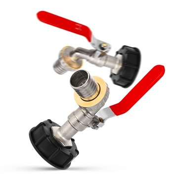 Клапан крана для резервуара Mauser емкостью 1000 л Mauser для шланга 1 дюйм, соединение IBC 60x6