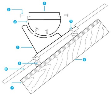Полная скамейка трубочиста 80 см для металлочерепицы
