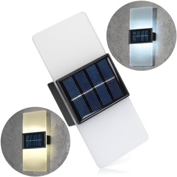 OGRODOWA LAMPA SOLARNA ELEWACYJNA ŚCIENNA WISZĄCA GÓRA DÓŁ CZUJNIK ZMIERZCH