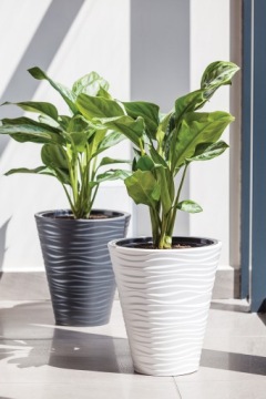 ЦВЕТОЧНЫЙ ГОРШОК SAHARA 3D СО ВСТАВКОЙ H44.5 FI40 антрацит