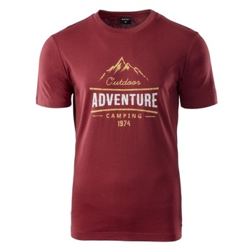 HI-TEC KOSZULKA MĘSKA BAWEŁNIANA T-SHIRT BORDO XXL