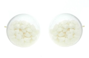 Kolczyki kule kulki z kryształkami biały