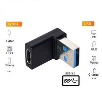 Угловой адаптер OTG USB 3.0 USB 3.1 USB-C НИЗ