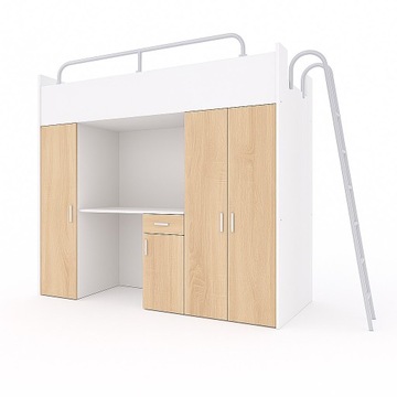 KIKI 5-ярусная кровать (80х190 см) с письменным столом и лестницей - оранжевый МАТ