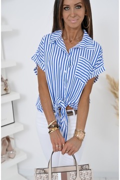 ЛЕГКАЯ РУБАШКА В ПОЛОСКУ, ЗАВЯЗАННАЯ НИЗУ! WZ.2