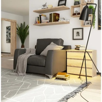 Stolik nocny dziecięcy 3 szuflady sonoma beż 60 cm