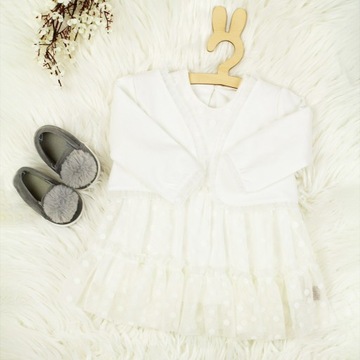 Свитер-болеро для крещения, белый 80/86 LUKRENCJA