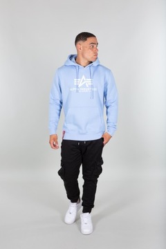 Svetlomodrá L mikina Alpha Industries Basic Hoody