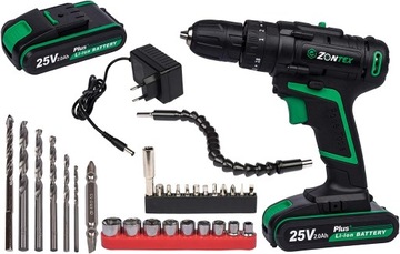Wiertarko Wkrętarka 25V 1500RPM 45Nm 2xAKU