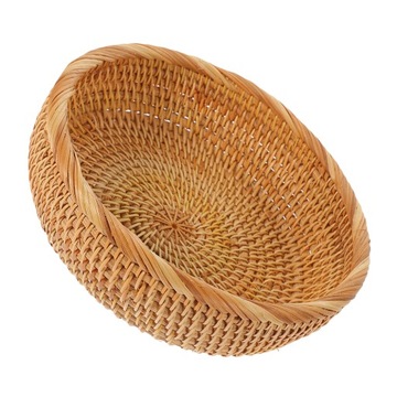 RATTANOWY KOSZ DO PRZECHOWYWANIA VINTAGE MAŁY TKANY