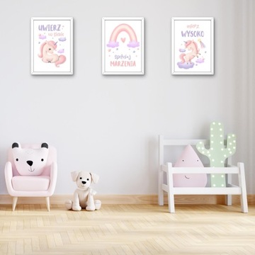 МОТИВАЦИОННЫЕ ПОСТЕРЫ ДЛЯ ДЕТЕЙ РОЗОВЫЕ ЕДИНОРОГЫ КАРТИНКИ ДЛЯ ДЕВОЧКИ А3