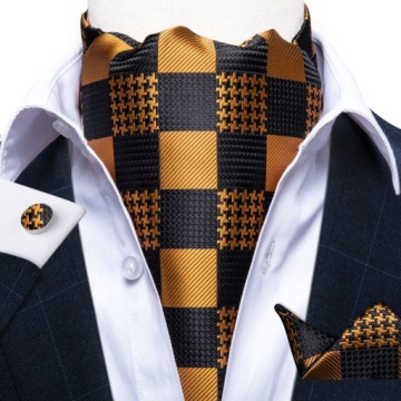 Мужской комплект жаккардовых шалей Ascot, запонки POCKET CHECK, доставка24
