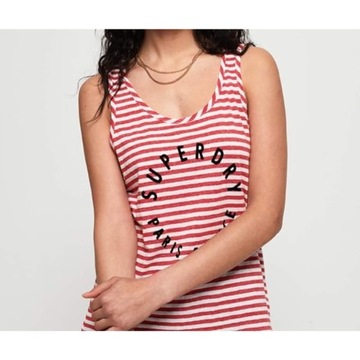 Koszulka SUPERDRY bokserka tank top na lato bawełna w paski r. 42