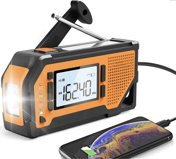 RADIO NA DYNAMO Solarne AM FM Korba SOS 2000mAh