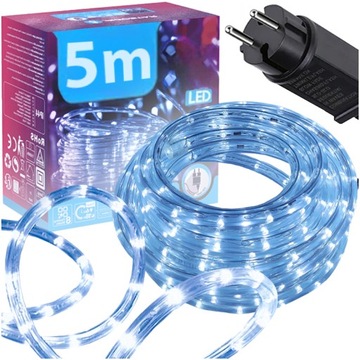WĄŻ ŚWIETLNY LEDOWY LED ZEWNĘTRZNY ŚWIĄTECZNE LAMPKI NA PORĘCZ 5m 230V