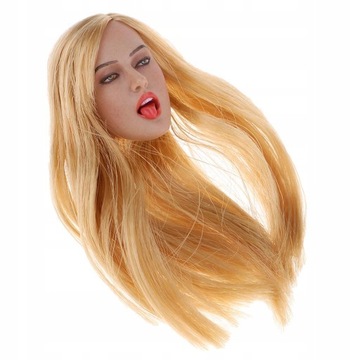 1/6 Skala Kobieta Blond Włosy Głowy Sculpt Model d