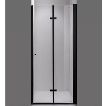 DRZWI PRYSZNICOWE SH01F CZARNE 130 CM 6 MM