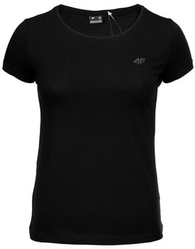 KOSZULKA DAMSKA T-SHIRT 4F BAWEŁNA CZARNA GŁADKA XXL