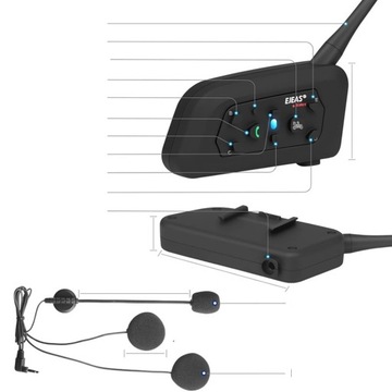 НАУШНИКИ EJEAS V6 PRO BLUETOOTH 5.0 ДЛЯ МОТОЦИКЛА ИНТЕРКОМ 1200M 2 ШТ.