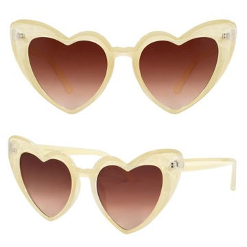OKULARY PRZECIWSŁONECZNE DAMSKIE SERCA DUŻE KOBIECE OVERSIZE HEART UV400