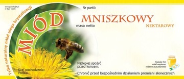 Etykiety na miód mniszkowy 116x50 (100szt) -