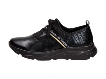 Czarne sneakersy damskie, półbuty JEZZI 2061-2 r37
