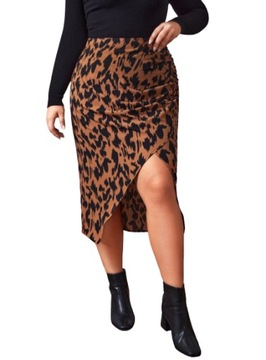 SHEIN SPÓDNICA PLUS SIZE ZAPINANA BRĄZOWA 46 M4E