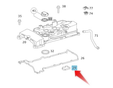 TĚSNĚNÍ KRYTU VENTILU SVÍČEK MERCEDES M271 OE