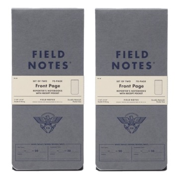 Журналистский блокнот. Полевые заметки. Строки на первой странице.