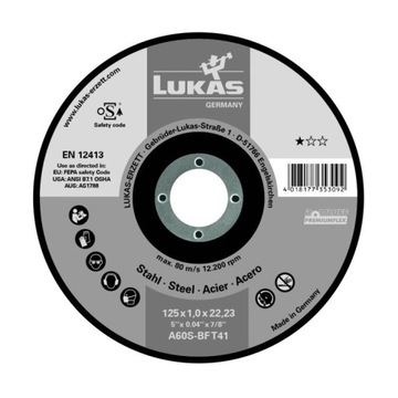 ПЛОСКИЙ ДИСК T1A 125*1,0*22 A60S-BF PREMIUMFLEX