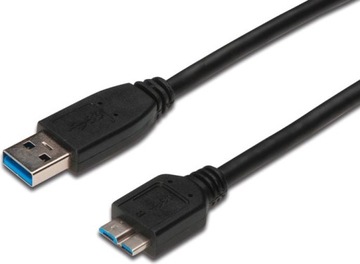 Kabel USB USBA microUSB 0.25 m Czarny