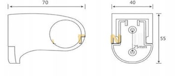 UCHWYT SŁUCHAWKOWY REGULOWAN CZARNY DO SLUCHAWKI PRYSZNICOWEJ kabiny