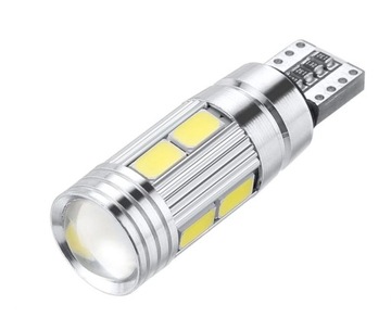 8 лампочек T10 10SMD, белая светодиодная линза W5W CANBUS