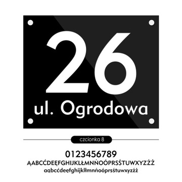 Tablica adresowa adres 3D numer na dom 30x25 czarna do podświetlenia