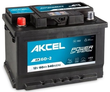 Akumulator 12V 60Ah 540A L+ Akcel Varta Clarios AK-60-2