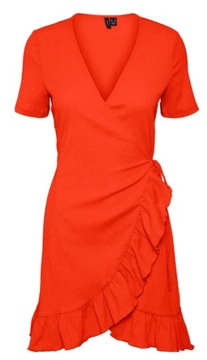 Krótka modna sukienka letnia vero moda orange S