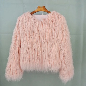 2023 Winter New Women Fur Coat Colorful Furry Pink