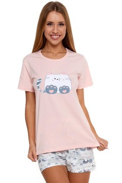 Piżama różowa z kotem MORAJ - XL