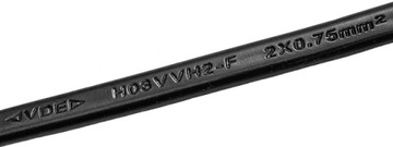 Kabel zasilający 230V EURO-C7 prosty 'ósemka' Cu 2x0.75mm² 10m