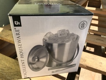 ВЕДРО ДЛЯ ЛЬДА С ЩИПЦАМИ И КРЫШКОЙ ДЛЯ ЛЬДА OLDMAN 1,7л СТАЛЬ