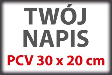 Tabliczka BHP UV 20 x 30 cm Dowolny napis Grafika