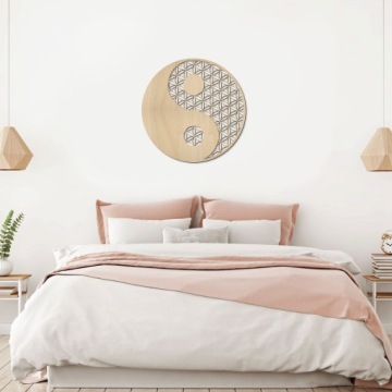 ИНЬ-ЯН Деревянное ажурное панно 80см