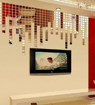 ЗЕРКАЛА АКРИЛОВЫЕ САМОКЛЕЯЩИЕСЯ 10х10см 20шт НАКЛЕЙКИ НА ЗЕРКАЛА НА СТЕНУ