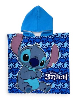 STITCH Ponczo DZIECIĘCE Kąpielowe z kapturem Ręcznik Okrycie PONCHO